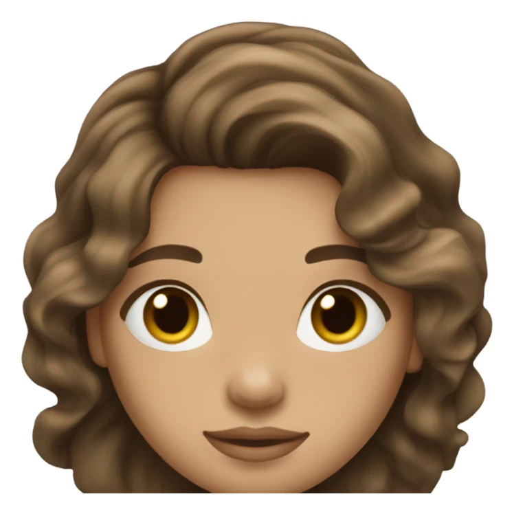brunette wavy hair light to medium skin tone sticker
