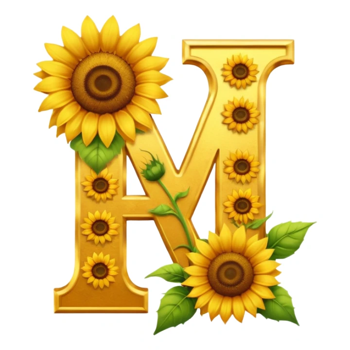 Capital letter Y with sunflowers sticker