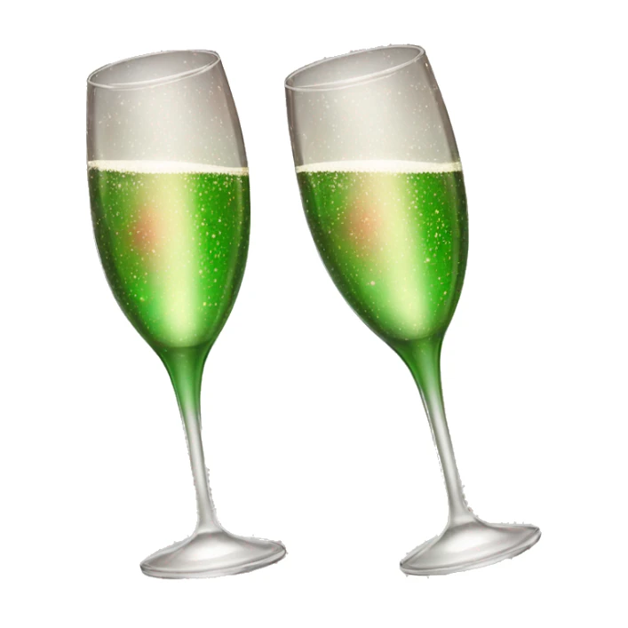 Two champagne glasses with red and green sparkles sticker