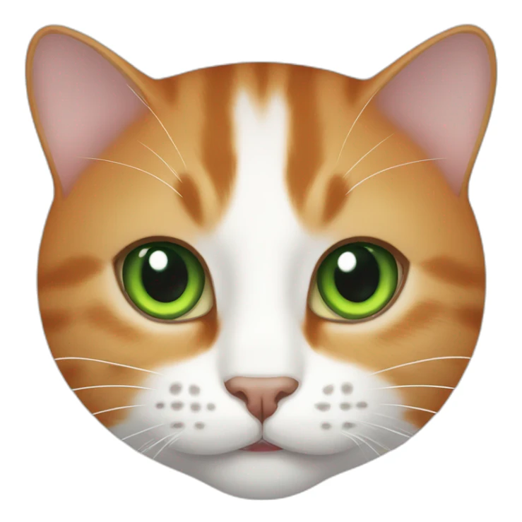 Cat half orange et blanc with green eyes sticker