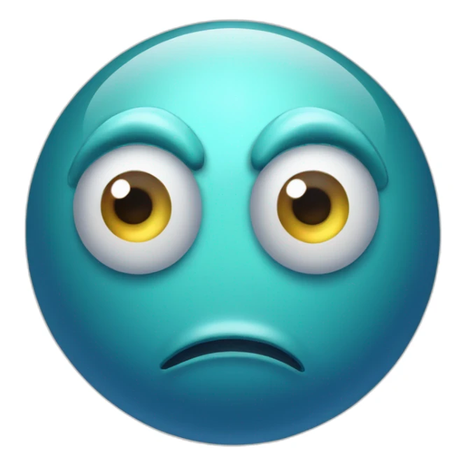 planet Neptune with a cartoon freezing face with big courageous eyes sticker