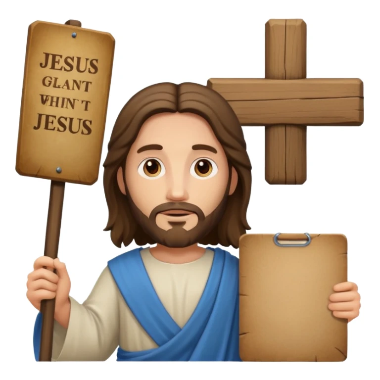 Jésus avec une pancarte dans ses mains dans ses mains sticker