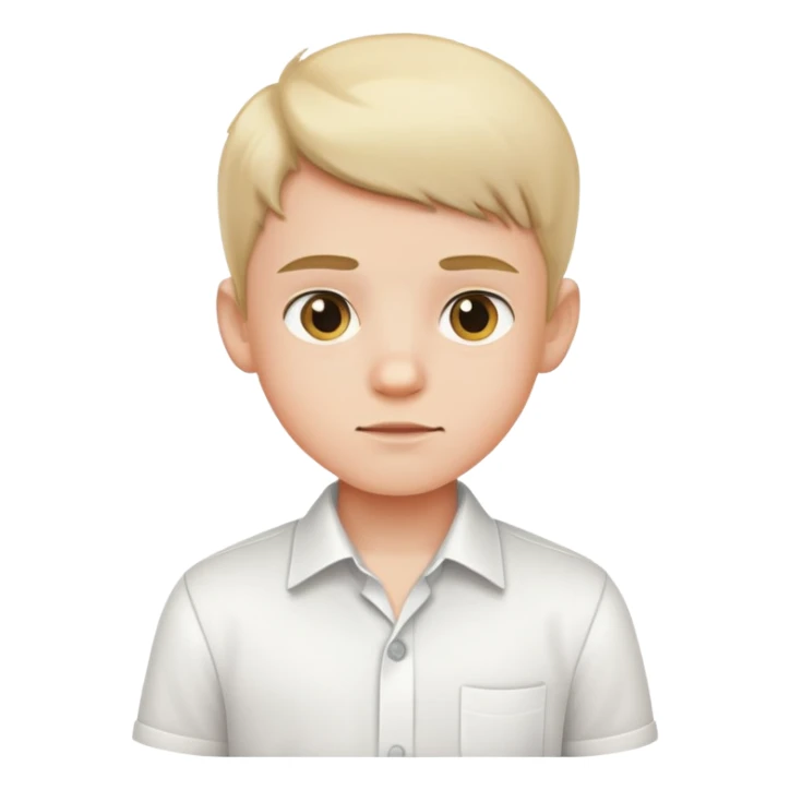 white shirt with three white buttons for a boy sticker