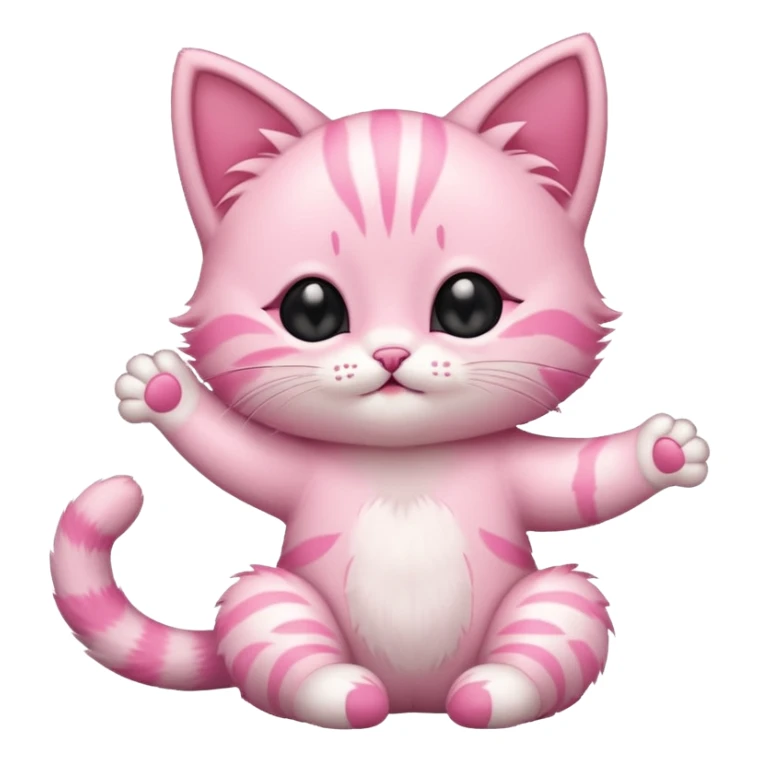 Baby pink kitten stretching  sticker