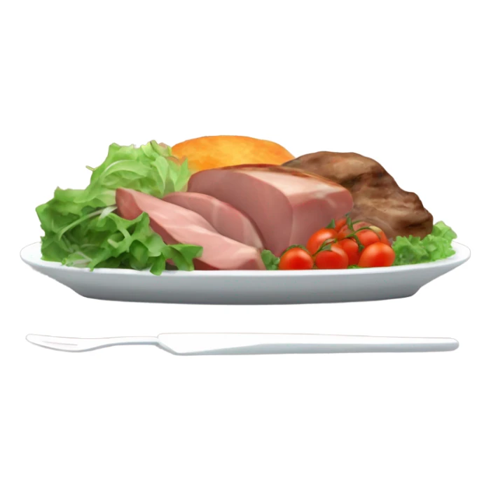 a hot delicious dinner and salad on a plate next to the computer sticker