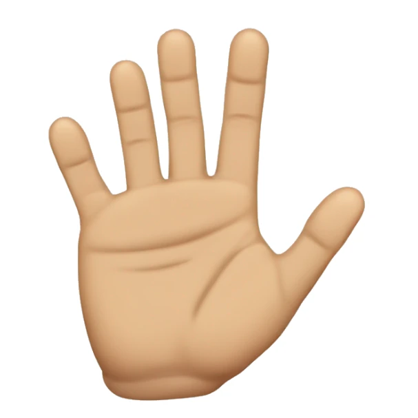a 5 fingered hand with the the thmb, pointer finger, and middle finger open. the othe two fingers are closed sticker