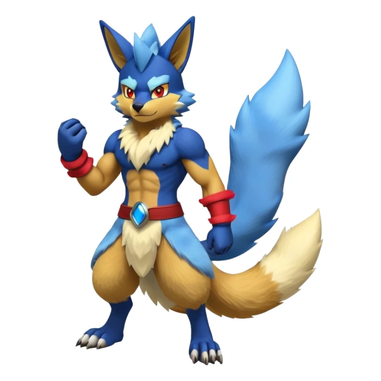 Lucario-Lombax-Renamon-Zeraora-hybrid (Full body) sticker
