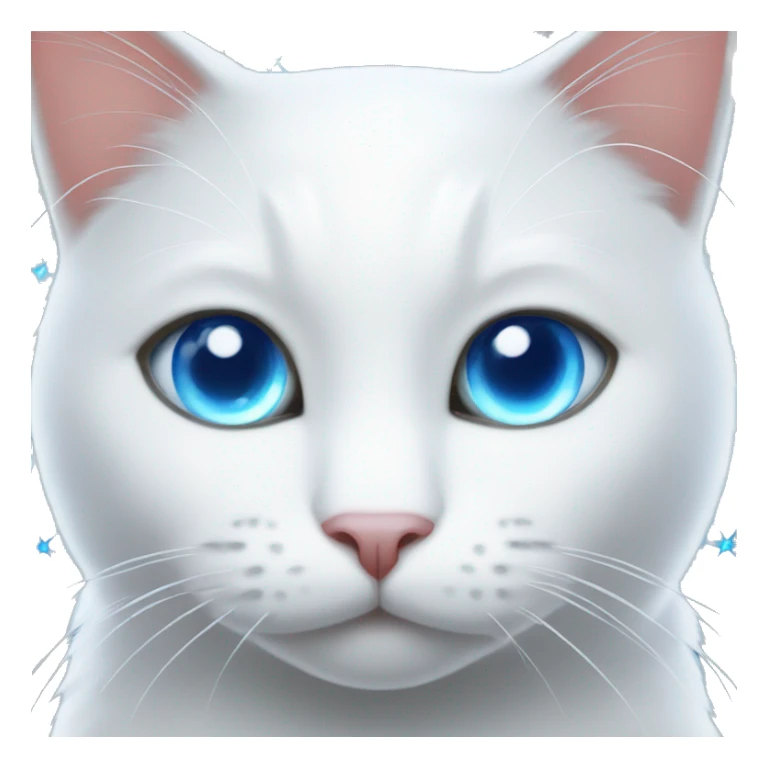 White cat with blue eyes wearing Christmas lights  sticker