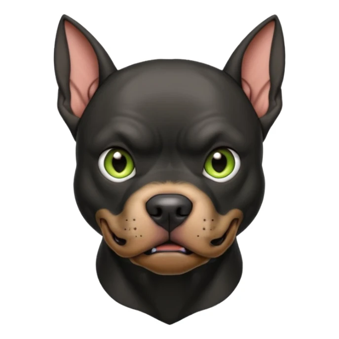 black pitbull with floppy goblin ears sticker