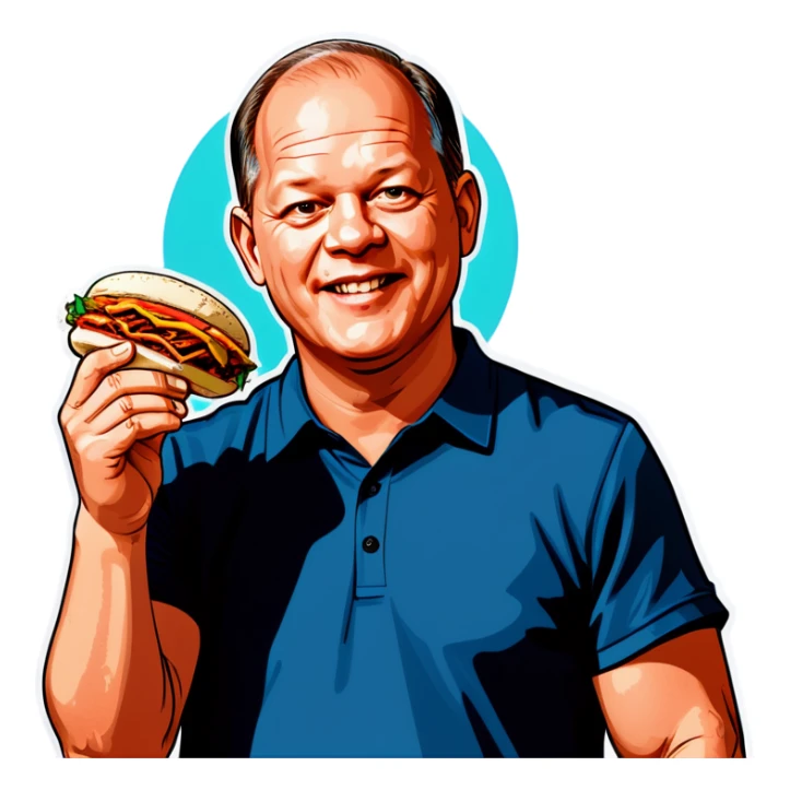Olaf Scholz mit Döner in der Hand  sticker