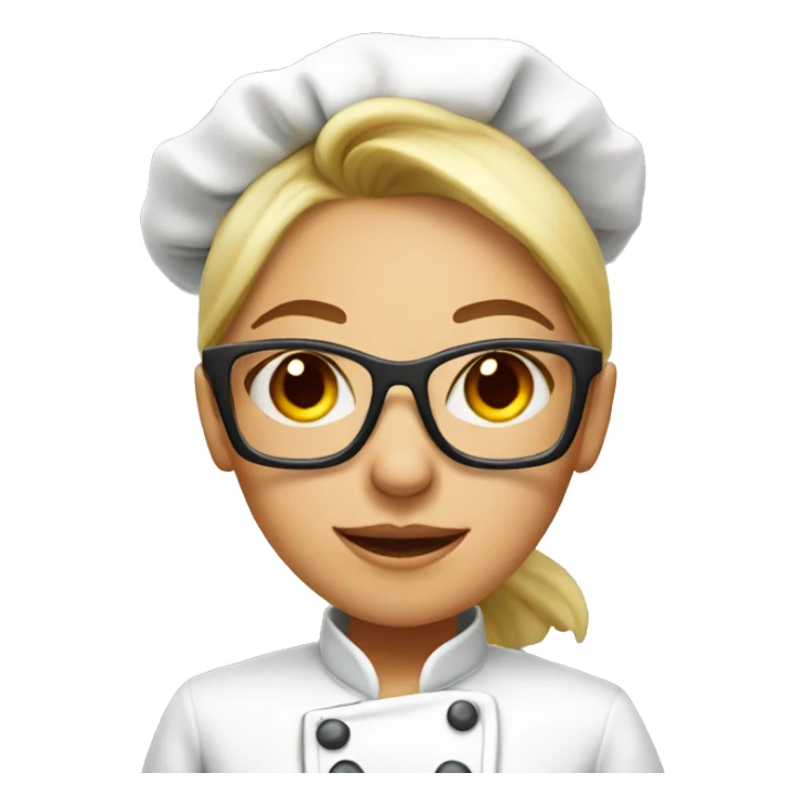 Female chef with red glasses on her face sticker
