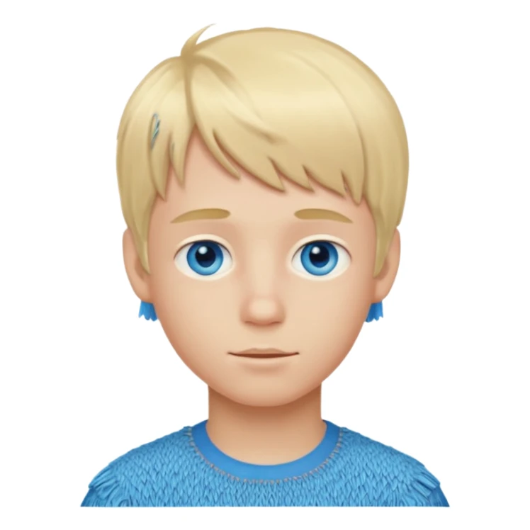 Make me a blond boy with blue eyes and a bit of a fringe sticker