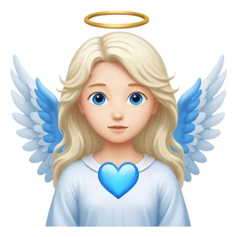 angelwlwings with blue hart  sticker