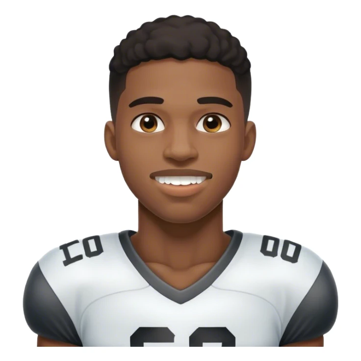 Black football player with braces sticker