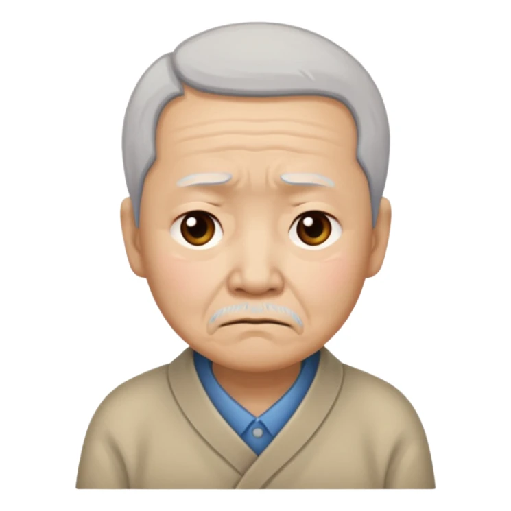 old chinese showing Sadness - feeling of sorrow or unhappiness sticker