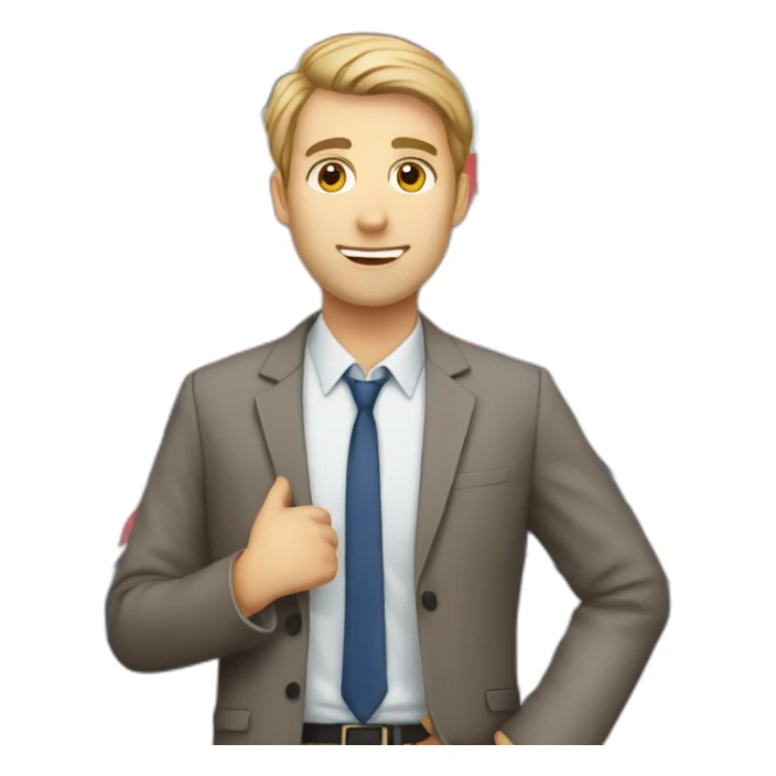 english teacher male with british flag sticker