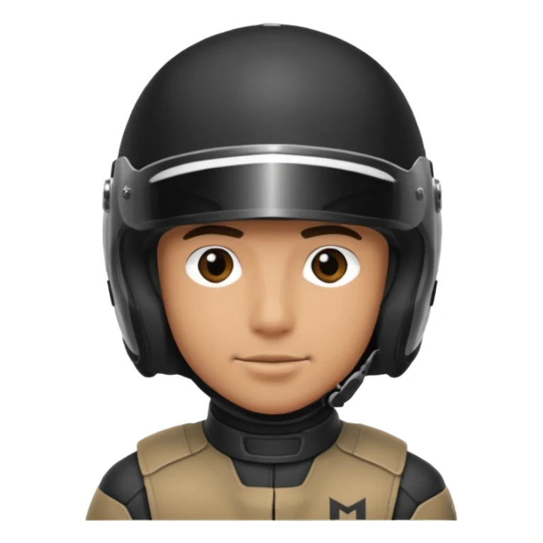 A guy  with a black moto helmet with black tinted visor all in black sticker