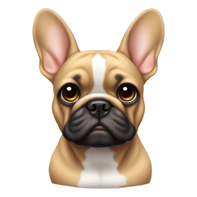 Tan and black French bulldog with ears that fold down sticker
