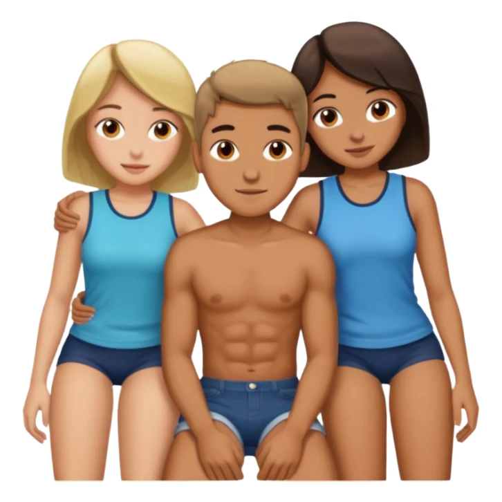 Guy head between girls thighs sticker