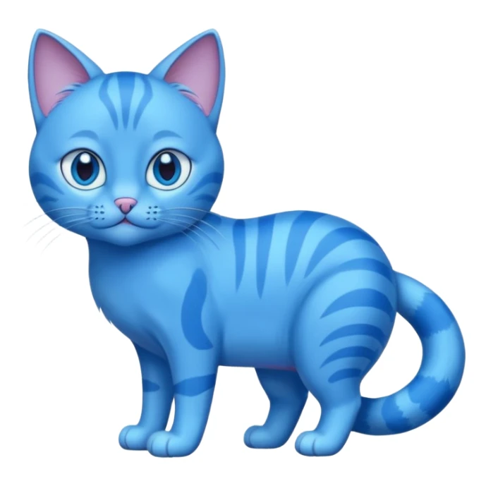 Blue cat but with 6 feet and short tail sticker