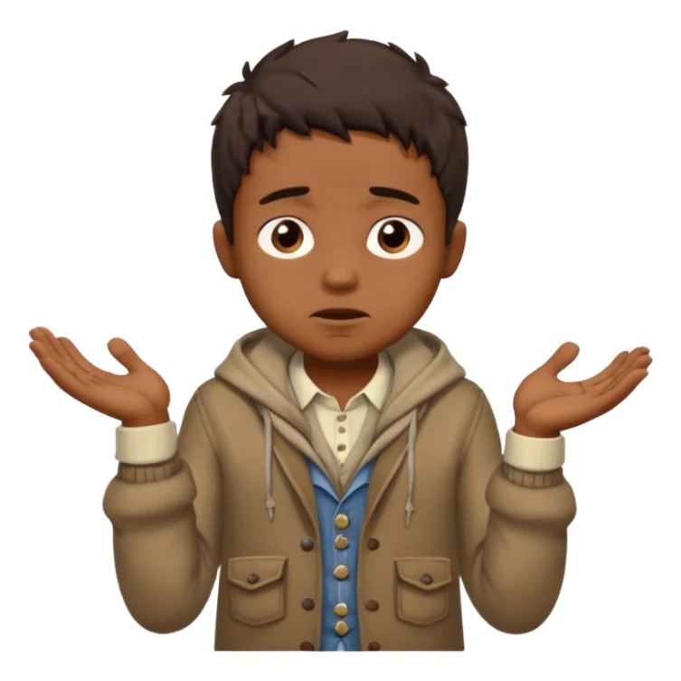 Emoji in which a small man begging sticker