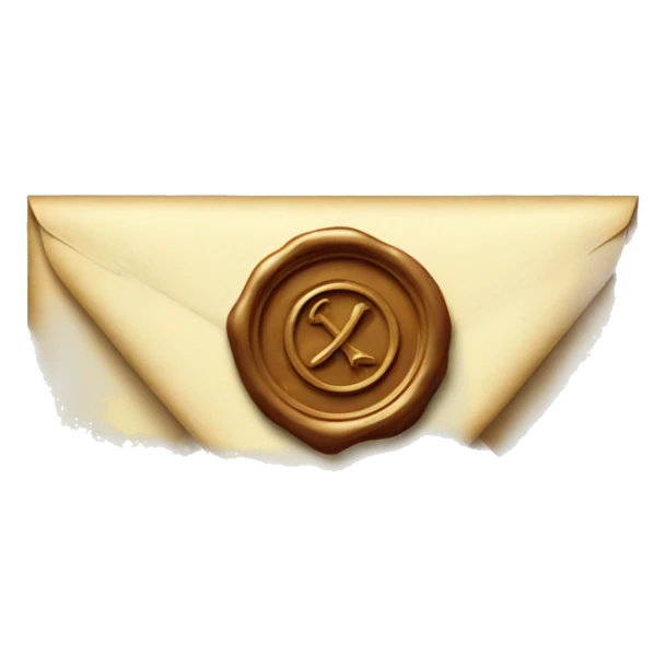 an envelope with a vintage elegant wax seal sticker