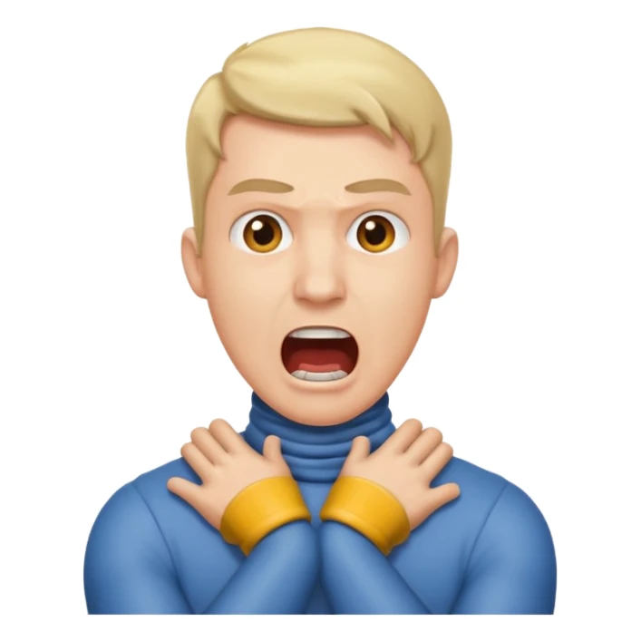 A man with arms crossed on neck screaming  sticker