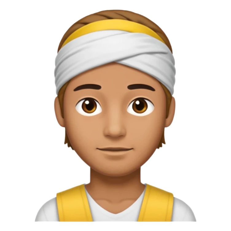 necesito una cara de un hombre con una vincha sticker