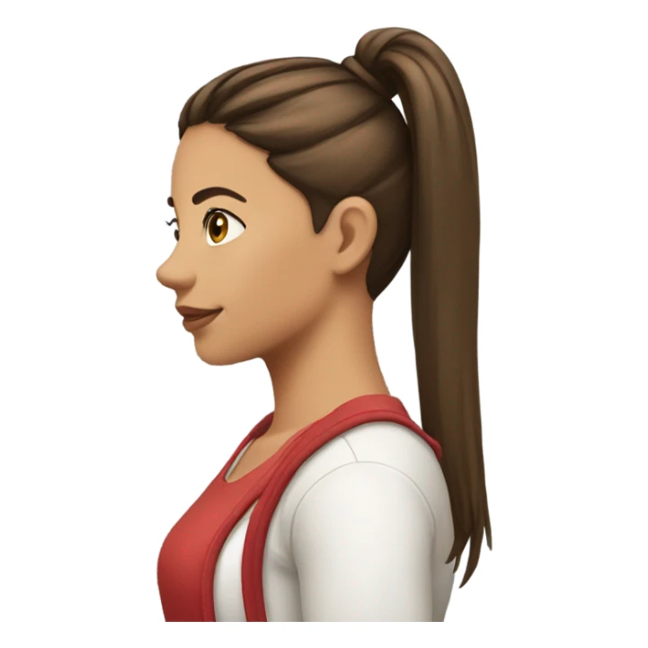 girl side profile brunette high ponytail sticker