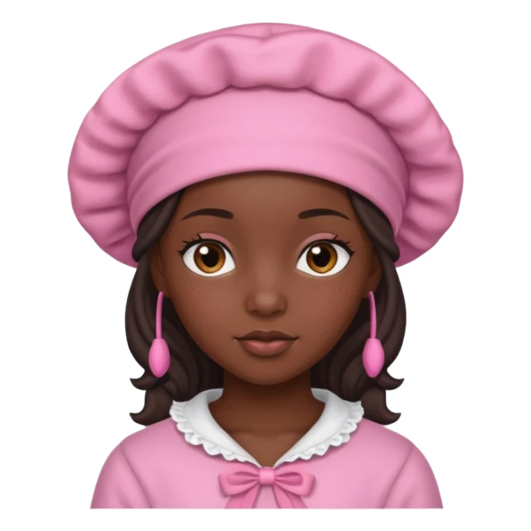 Black girl with pink bonnet teen sticker