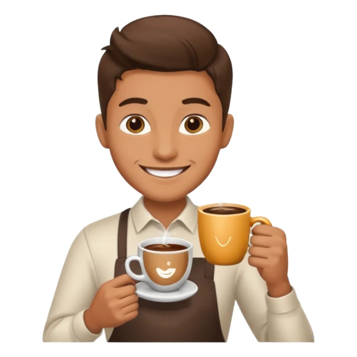 barista with big cup of coffee sticker