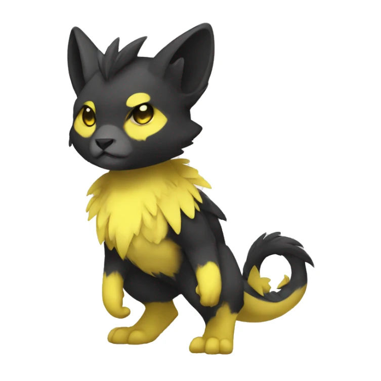 Cute cool black yellow animal hybrid Fakemon full body sticker