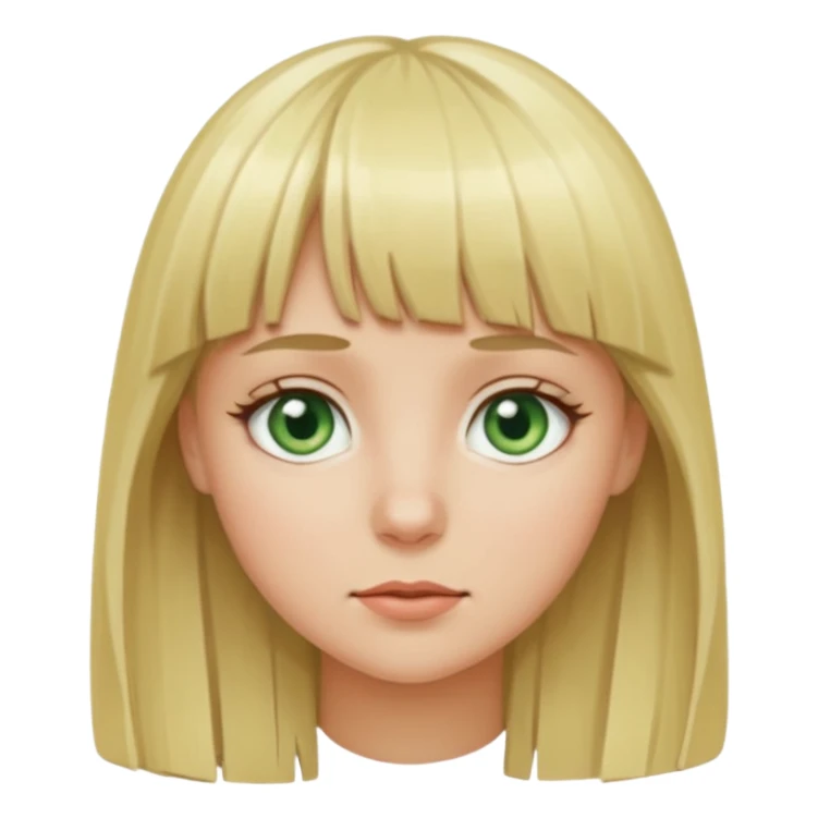 Ragazza bionda con la frangetta con gli occhi verde chiaro sticker