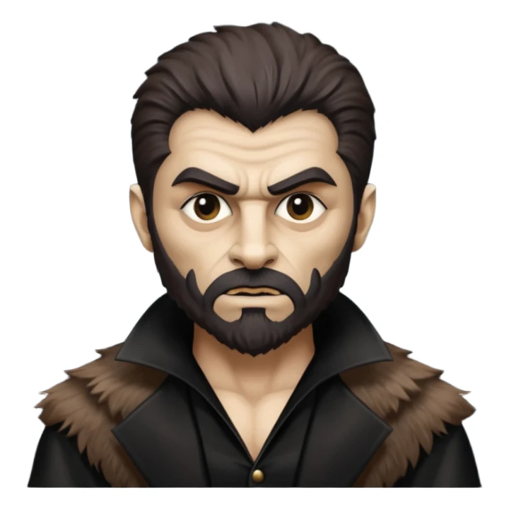 The Wolf Man from Universal Monsters with dark brown fur, black silk outfit, tan skin  sticker