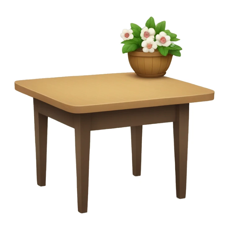 table with a flower sticker
