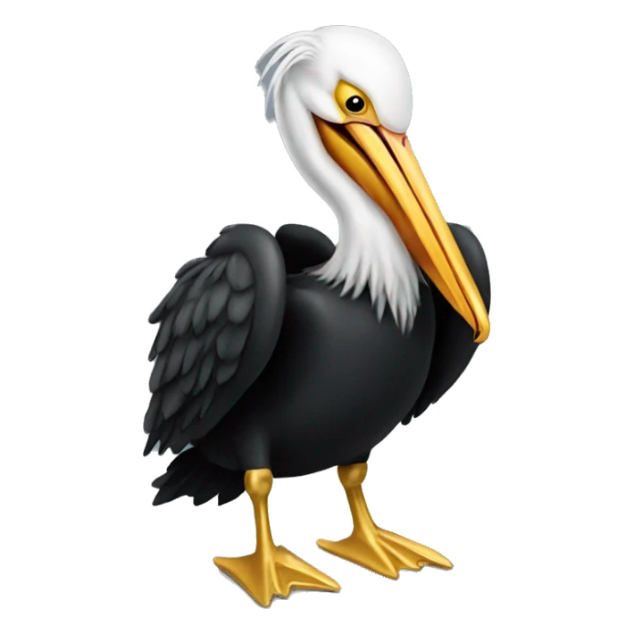 Pelican wearing a black hoody and gold chains sticker