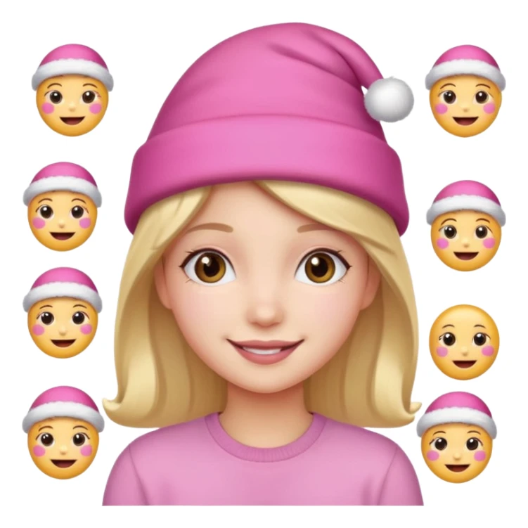 Aestheticgirl pink Christmas emojis sticker