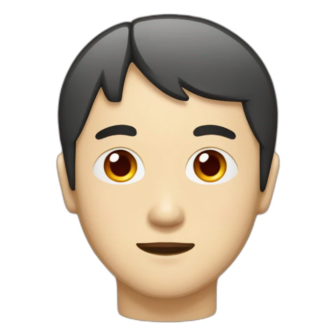 asian man's face in hachimaki with a red circle on his forehead sticker