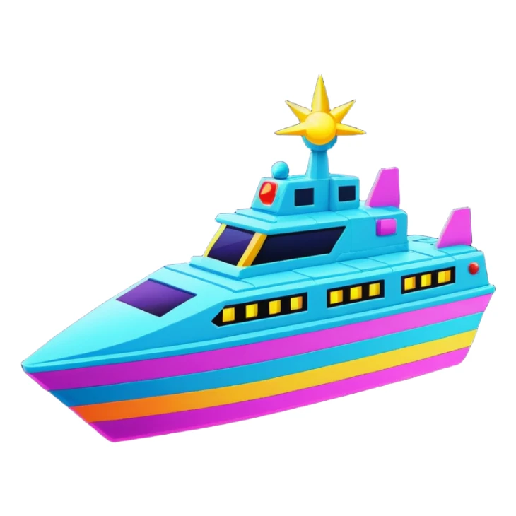 a galaga ship in a pixellated 1980s retro video game style sticker