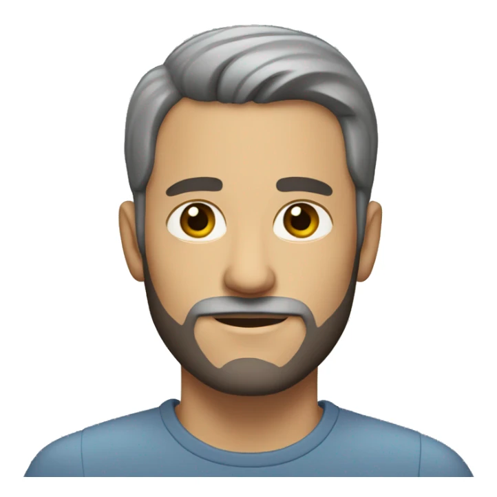 a white man with gray eyes, a beard and short hair sticker