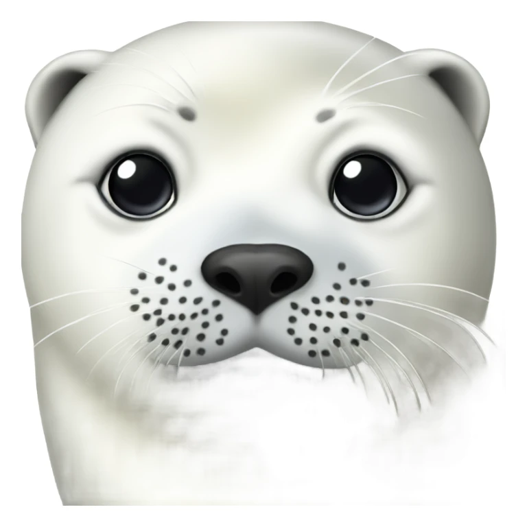 Harp seal with male face sticker