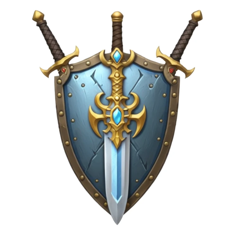 sword and shield, world of war craft style sticker
