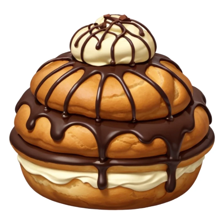 profiterole with chocolate sticker