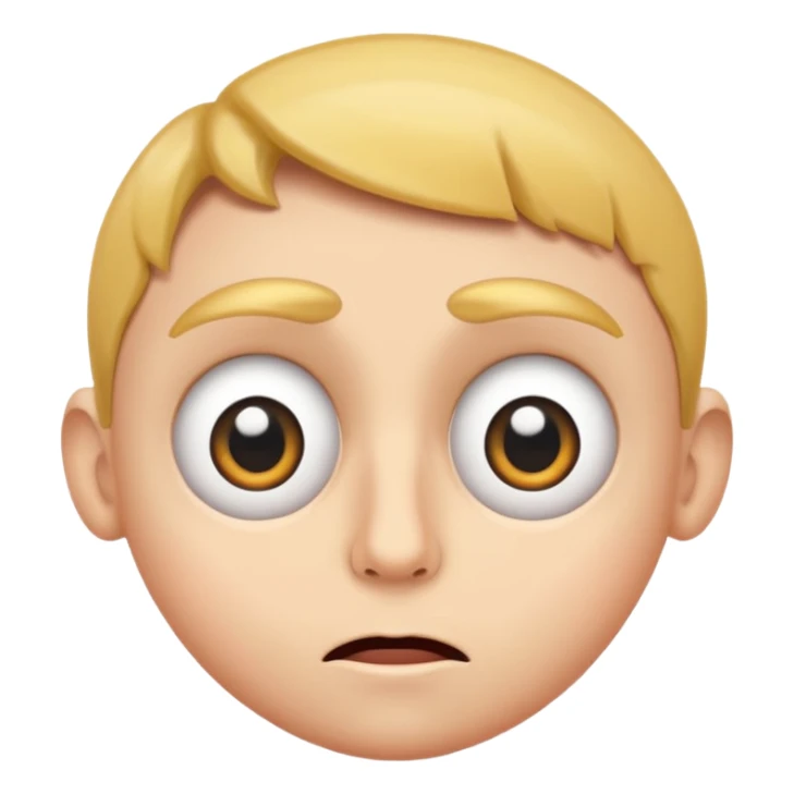 Face looking to the side with wide eyes and low mouth with raised eyebrows (the viral face for this is a bad idea, but we’re totally gonna do it together anyway) sticker