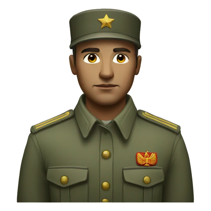 realistic ussr soldier serious with military takes sticker