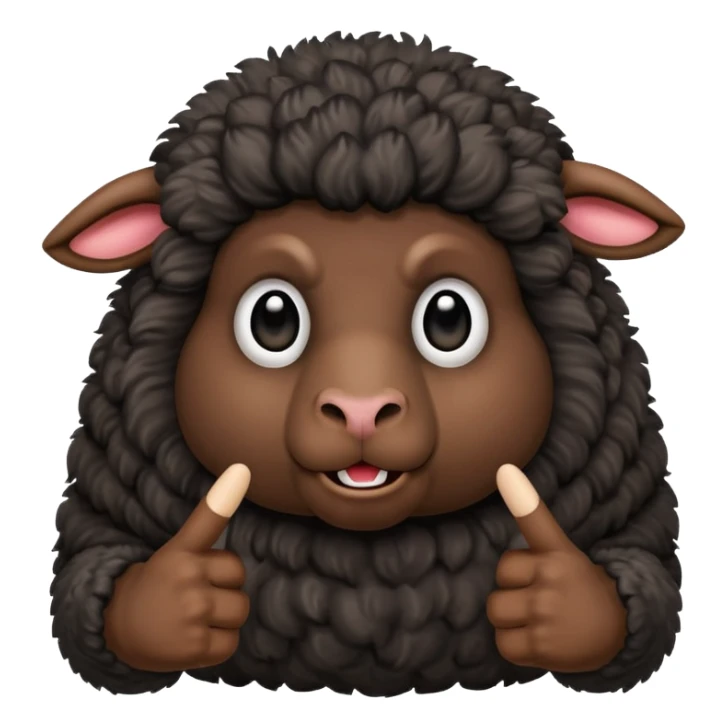 angery black sheep showing the middle finger sticker
