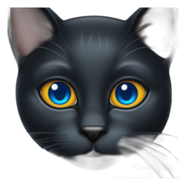 black cat with blue eyes holds kvass sticker