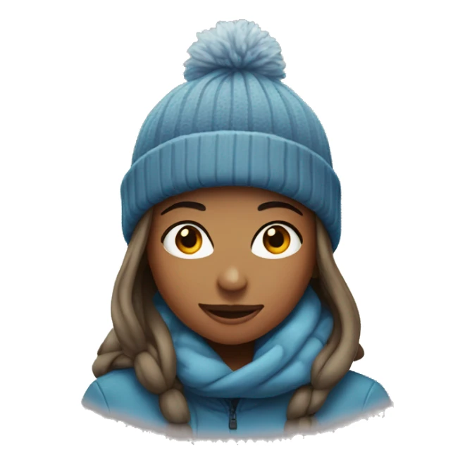 girl wearing a beanie in snow sticker