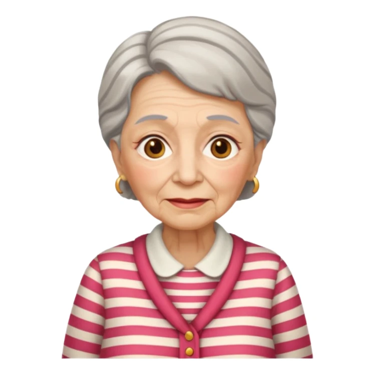 elderly woman with striped clothes sticker