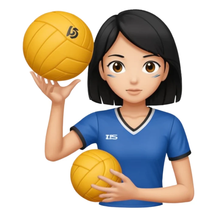 volleyball player, anime girl, with volleyball ball sticker